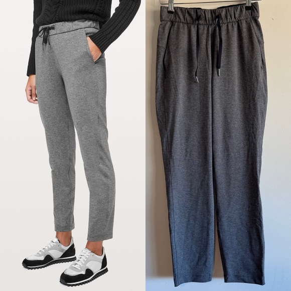 Lululemon On the Fly Pant Heathered Gray/Black Pants size 2 - Picture 1 of 10